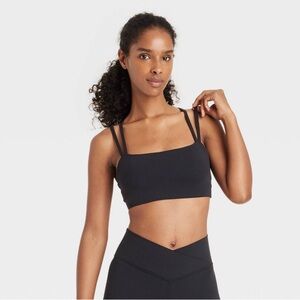 Target Joylab Square Neck Strappy Sports Bra - Black: Size Small